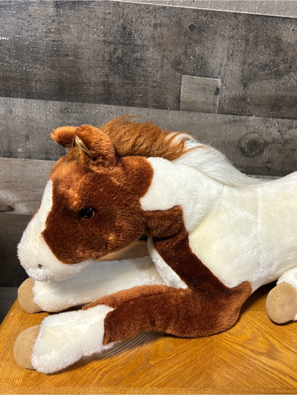 Vintage Breyer 2004 Large Lying Paint Pony/ Pinto Horse Stuffed Plush 22”